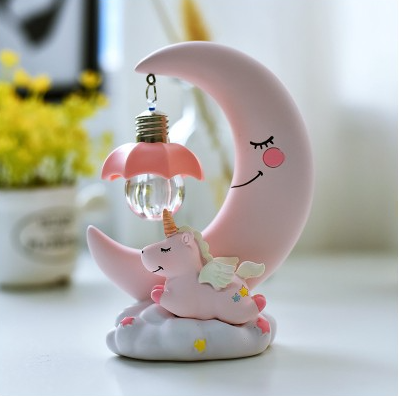 Luce notturna luna e unicorno bambini