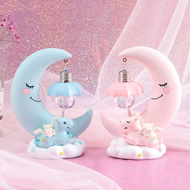 Luce notturna luna e unicorno bambini