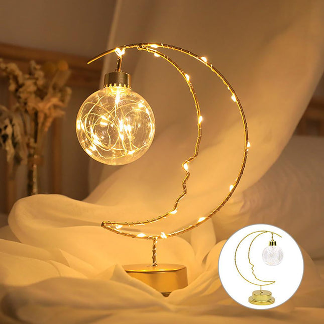 Lampada da tavolo luna LED dorata