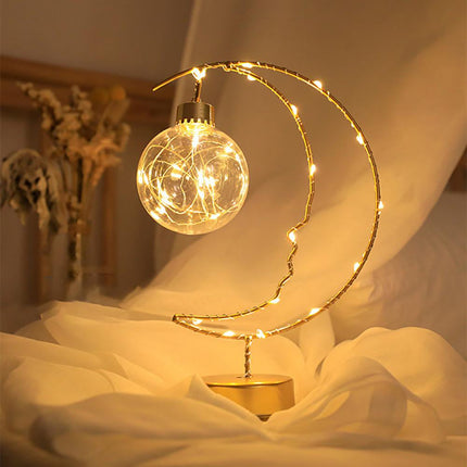 Lampada da tavolo luna LED dorata
