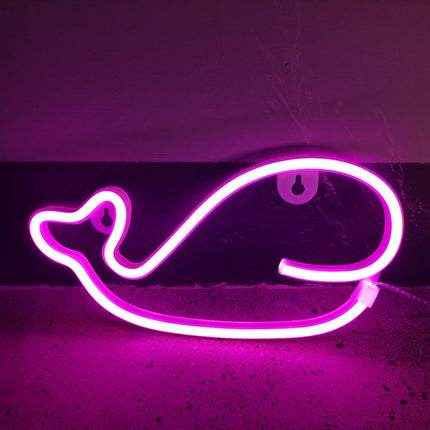 Luce neon a forma di balena
