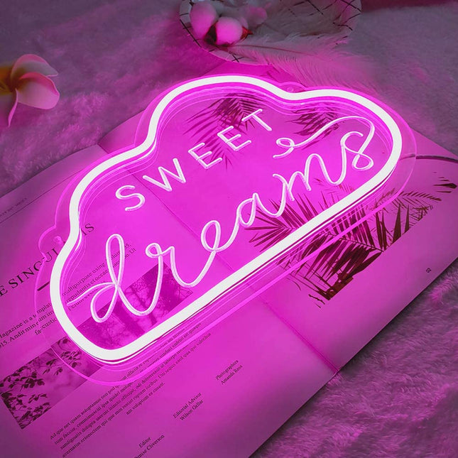 Insegna neon nuvola "Sweet Dreams"