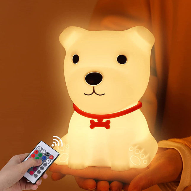 Luce notturna cucciolo silicone con telecomando