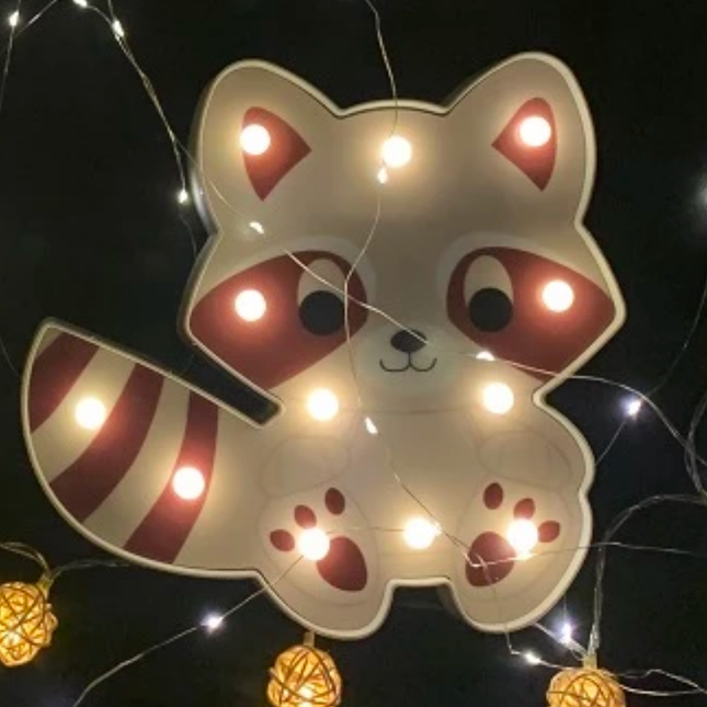 Luce notturna procione decorazione da parete