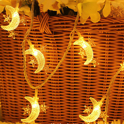Catena luminosa LED con lune e stelle