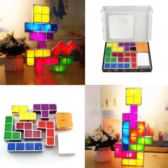 Lampada puzzle Tetris con blocchi luminosi