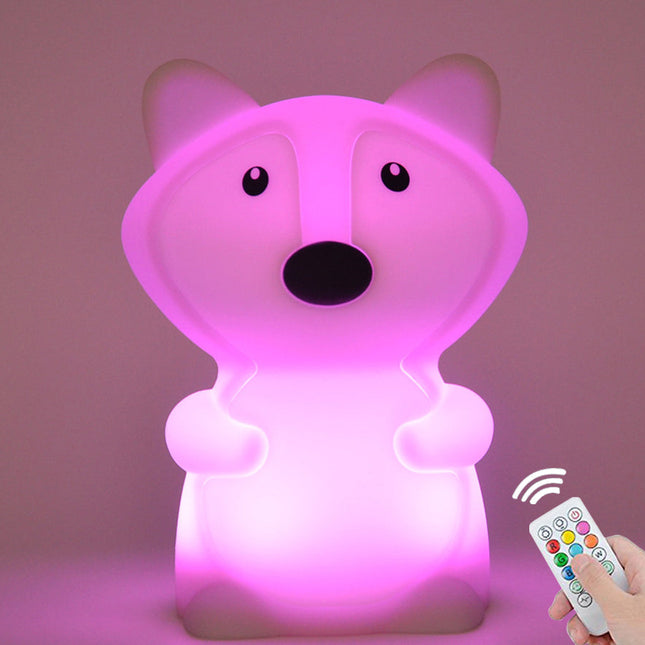 Luce notturna volpe silicone touch per bambini