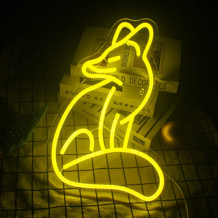 Insegna luminosa neon volpe da parete
