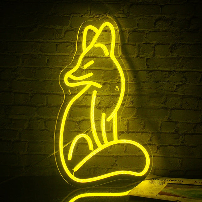 Insegna luminosa neon volpe da parete