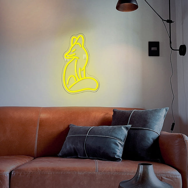 Insegna luminosa neon volpe da parete