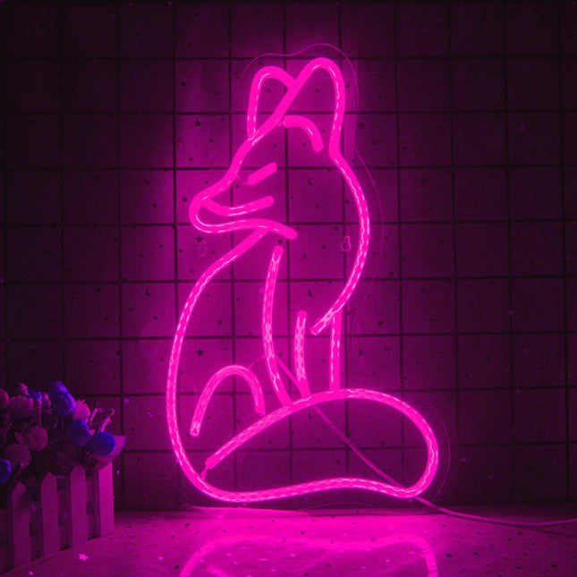 Insegna luminosa neon volpe da parete