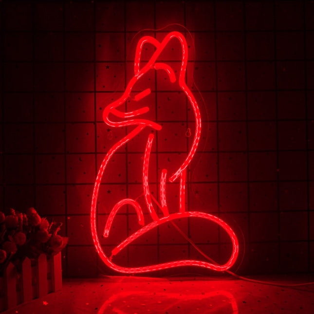 Insegna luminosa neon volpe da parete