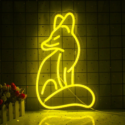 Insegna luminosa neon volpe da parete