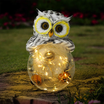Luce solare da giardino a forma gufo