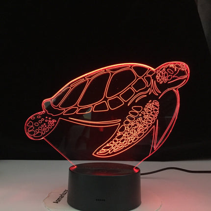 Lampada 3D tartaruga con controllo touch