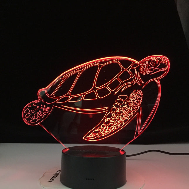 Lampada 3D tartaruga con controllo touch