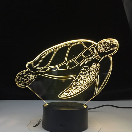 Lampada 3D tartaruga con controllo touch
