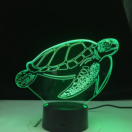 Lampada 3D tartaruga con controllo touch