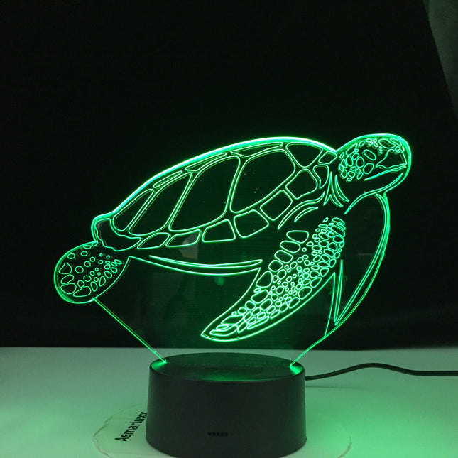 Lampada 3D tartaruga con controllo touch