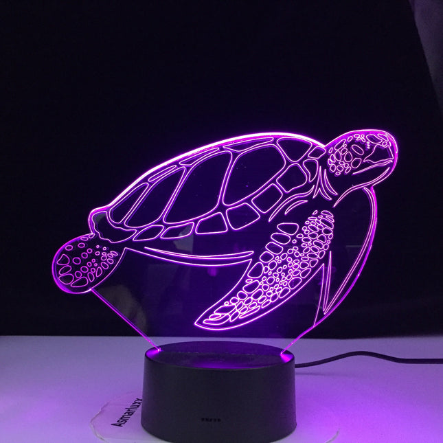 Lampada 3D tartaruga con controllo touch