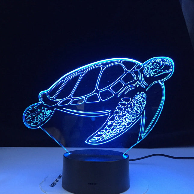 Lampada 3D tartaruga con controllo touch
